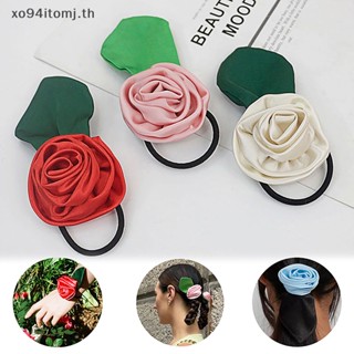 Xotomj Sa Scrunchies ยางรัดผม แบบยืดหยุ่น ลายดอกกุหลาบ แฟชั่นเกาหลี โรแมนติก ของขวัญ สําหรับผู้หญิง เด็กผู้หญิง เดินทาง TH