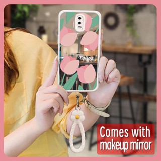 Mirror surface romantic Phone Case For OPPO R17 lovely Liquid silicone tulip dustproof Anti drop airbag For Girls luxurious