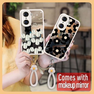 originality Mirror surface Phone Case For Huawei Honor60 Pro Heat dissipation flower Makeup mirror interest texture top grade