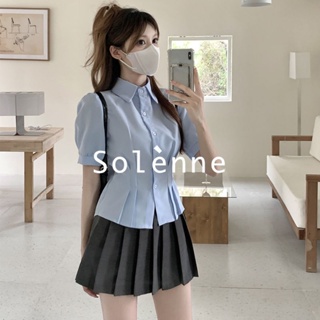 Solenne เสื้อครอป เสื้อยืดผู้หญิง ครอป baby tee สาวเรโทร 2023 NEW Style 071934