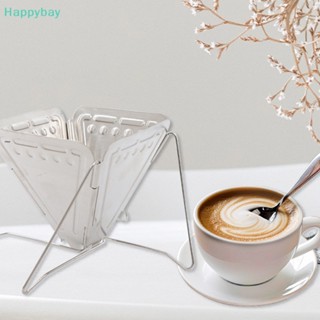 &lt;Happybay&gt; ที่วางดริปกาแฟ แบบสเตนเลส พับได้ ใช้ซ้ําได้ ลดราคา สําหรับตั้งแคมป์ เดินป่า บาร์บีคิว ชา กาแฟ