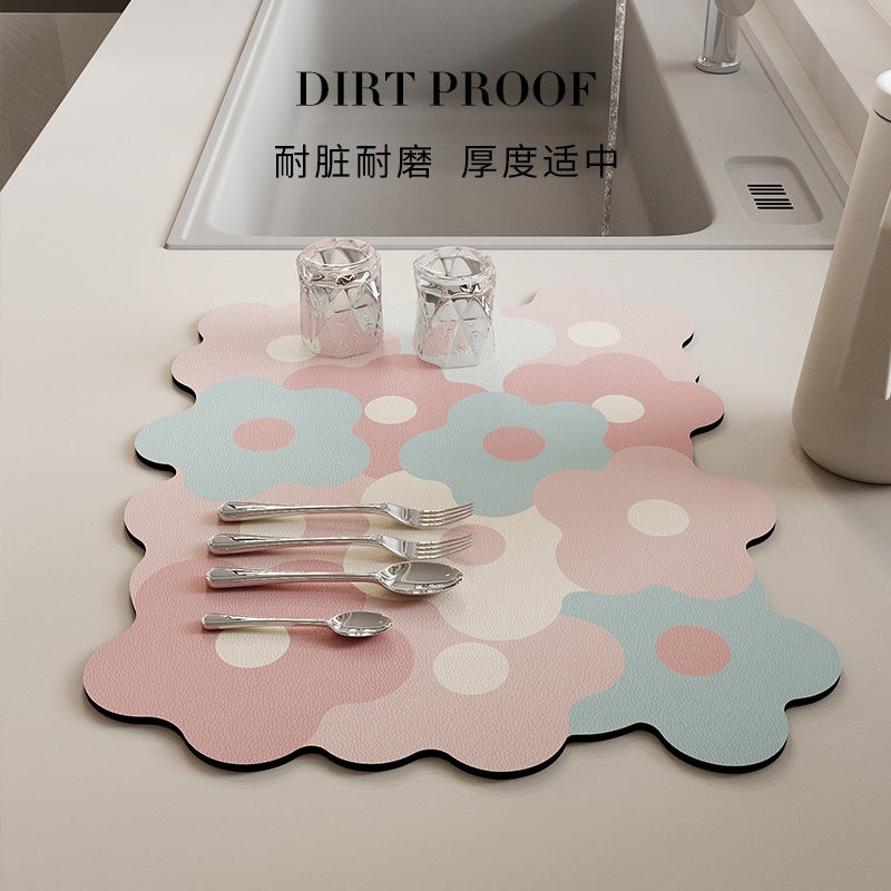 แผ่นซับน้ํา ดูดซับน้ํา และแห้งเร็ว แผ่นกันน้ํา โต๊ะ แผ่นกันน้ํา ล้างทําความสะอาดได้ แผ่นซับน้ํา ป้องกันเชื้อรา - รูปที่ 2