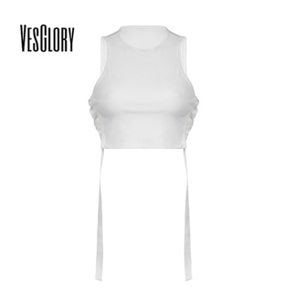 Vesglory เสื้อกล้าม คอกลม เซ็กซี่ สีพื้น แฟชั่นสําหรับผู้หญิง 2023