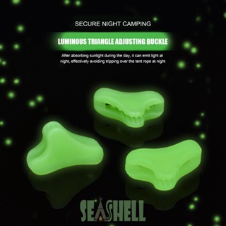 [Seashell02.th] หัวเข็มขัดพลาสติก ทรงสามเหลี่ยม เรืองแสง กันลื่น สําหรับตั้งเต็นท์