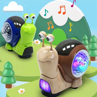  CCclamber ของเล่นเด็กหอยทากคลานพร้อมไฟดนตรี Universal Interactive Electric Walking Tummy Time ของเล่นหอยทากสำหรับเด็กวัยหัดเดิน