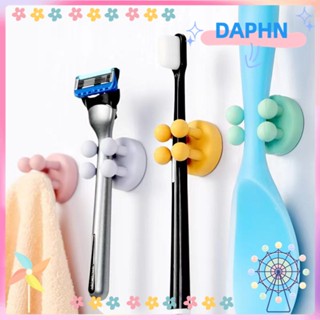 Daphs ที่วางแปรงสีฟันซิลิโคน แบบพกพา กันน้ํา สีเบจ สีเขียว สีชมพู สีฟ้า สําหรับห้องน้ํา ห้องครัว ห้องนั่งเล่น 8 ชิ้น