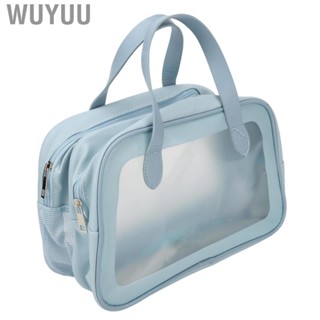 Wuyuu Dry Wet Separating Cosmetic Bag  Large  Blue Toiletry for Camping Hot Spring