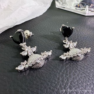 [0724] Eh Queen Mother Enamel Drip Glazed Rhinestone Saturn Earrings Popular Internet Celebrity Advanced Planet Earrings GGZD