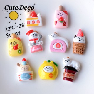 【Cute Deco】กระดุมเรซิ่น รูปการ์ตูนแมวน่ารัก DIY สําหรับตกแต่งรองเท้า Crocs