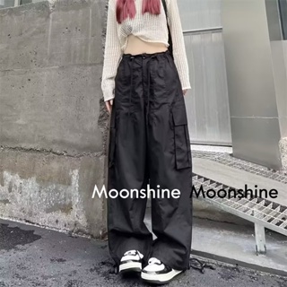 Moon  กางเกงขายาว คาร์โก้ กางเกง เชือกอเมริกันคลาสิค Cargo pants 2023 NEW Chic สวย ทันสมัย Stylish A90M08P 36Z230909