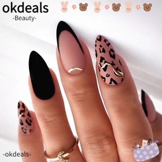 OKDEALS เล็บปลอม DIY สไตล์ฝรั่งเศส สําหรับตกแต่งเล็บ