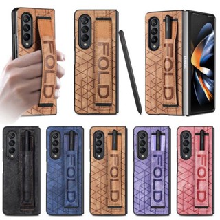 เคสโทรศัพท์มือถือ กันกระแทก พร้อมขาตั้ง และช่องใส่ปากกา สําหรับ Samsung Galaxy Z Fold 5 4 3 5G