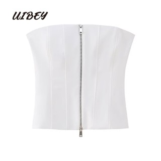 Uibey เสื้อกั๊กแฟชั่น แนวเซ็กซี่ ขนาดเล็ก 3407