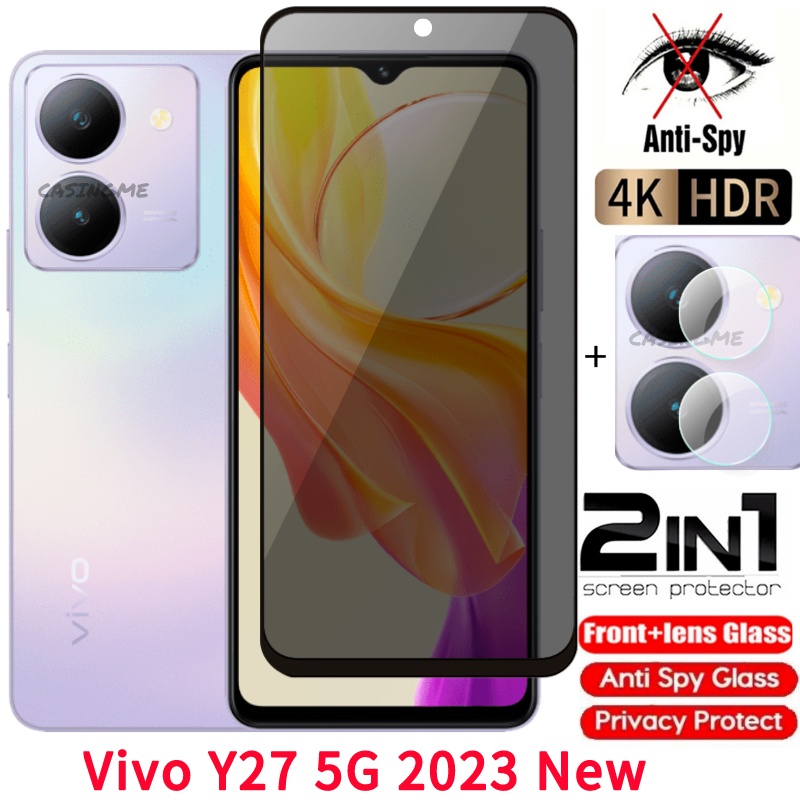 ฟิล์มกระจกนิรภัยกันรอยหน้าจอ ป้องกันการแอบมอง สําหรับ Vivo Y27 5G 2023 Vivo Y27 5G Y 27 27Y VivoY27 