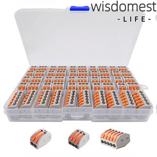 Wisdomest ตัวเชื่อมต่อสายไฟ 2 3 5 พอร์ต สีส้ม เชื่อมต่อเร็ว หลายประเภท 50 ชิ้น