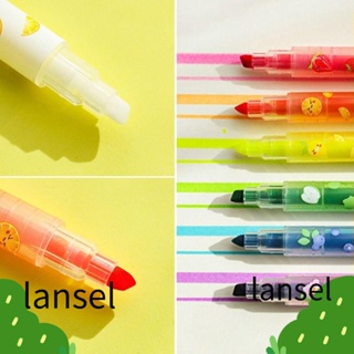 LANSEL ชุดปากกาไฮไลท์ สีแคนดี้ ลบได้ สําหรับวาดภาพกราฟฟิติ สํานักงาน โรงเรียน 6 ชิ้น ต่อชุด