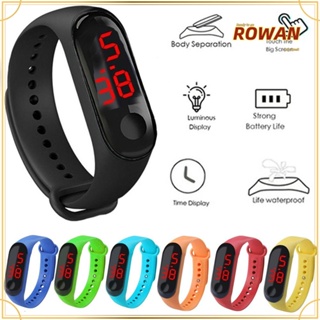 Rowans นาฬิกาข้อมือดิจิทัล LED สายซิลิโคน หน้าจอสัมผัส สําหรับเล่นกีฬา โยคะ