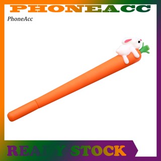 Phoneacc ปากกาหมึกเจล ซิลิโคน 05 มม. ลายกระต่ายแครอทน่ารัก สีดํา เครื่องเขียน สําหรับนักเรียน