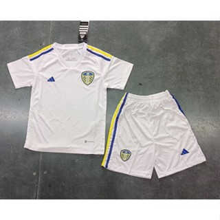 เสื้อกีฬาแขนสั้น ลายทีมชาติฟุตบอล Leeds United 2324 คุณภาพสูง