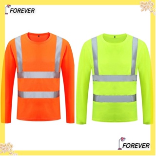 FOREVER เสื้อกั๊กเซฟตี้ สะท้อนแสง สีส้ม ล้างทําความสะอาดได้ ลายทาง สีเหลือง 2 ชิ้น