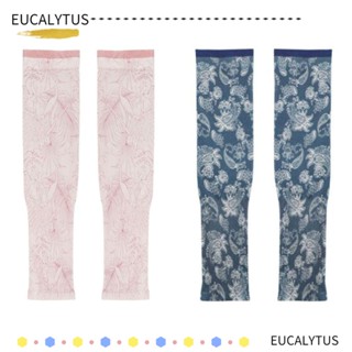 EUTUS ปลอกแขน ผ้าเรยอน แบบบาง กันแดด ทรงหลวม สีชมพู สําหรับขี่จักรยานกลางแจ้ง 2 คู่