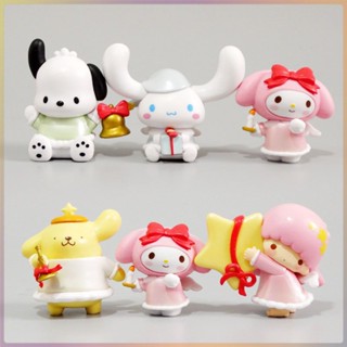 ตุ๊กตาฟิกเกอร์ Sanrio Wish Angel Series Mystery Box Melody Kuromi Corn Dog เหมาะกับของขวัญ สําหรับตกแต่งโต๊ะ