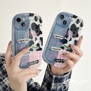 yayu เคสโทรศัพท์ รูปแบบการประกบผ้าเดนิม เคสไอโฟน11สวยๆ เคสไอโฟน 14Pro max เคส for iPhone 11 12 13 14 12Pro 7 8 Plus 6 SPlus case 0304