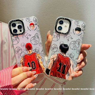 เคสโทรศัพท์มือถือแบบนิ่ม ลายการ์ตูนสแลมดังก์ มีเลเซอร์เคลือบสองด้าน สําหรับ iPhone 14 13 12 11 Pro Max Xs Max Xr X 7 8 6 6s Plus