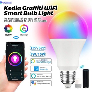 E27 Tuya Wifi สมาร์ทหลอดไฟ LED หลอดไฟ Rgb Led หรี่แสงได้พร้อม Tuya Life App การควบคุมด้วยเสียงสำหรับ Google Home KDURANT