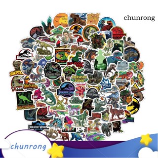 Chunrong สติกเกอร์ PVC ลายไดโนเสาร์ กราฟฟิตี้ สัตว์จูราสสิกน่ารัก กันน้ํา สําหรับติดตกแต่งกระเป๋าเดินทาง แล็ปท็อป ขวดน้ํา รถยนต์ DIY 100 ชิ้น