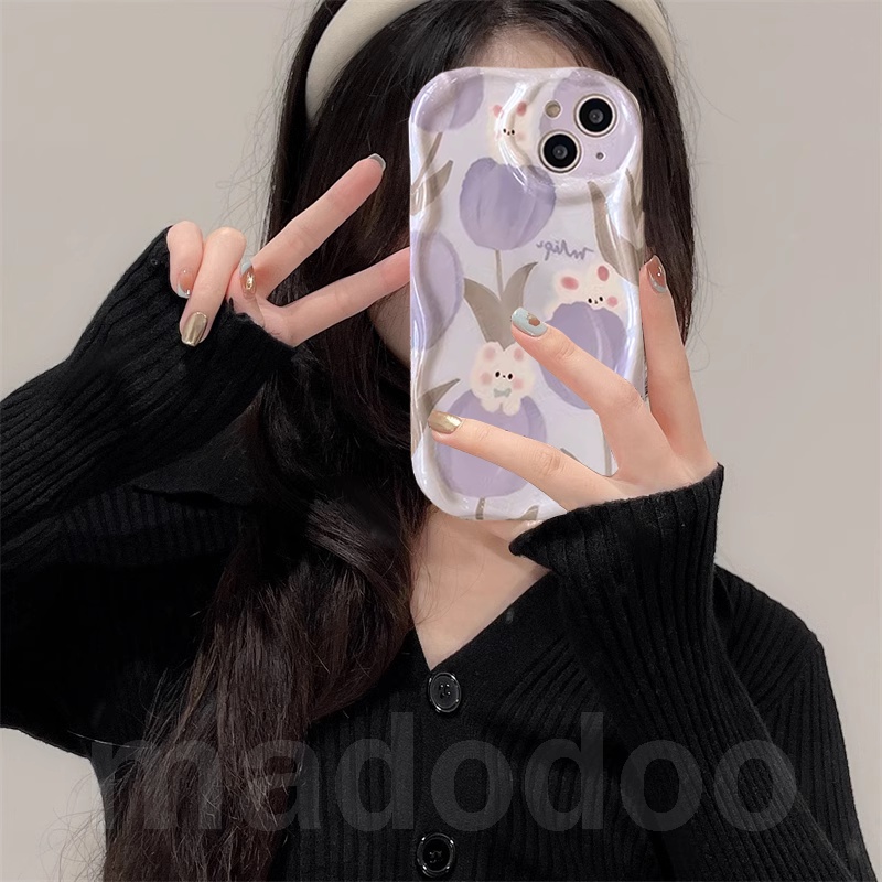 Casing For OPPO Reno 15 ProMax 15F Pro Max 14 14F 13 12 11 F 10 Pro+ 8T 8 5G 7Z 8Z 7 4G 6 6Z 5Z 5F 5 4 Pro A73 A94 A93 A78 A16 A16S A74 A95 A55 A54 A15 A52 A53 A33 A31 Cute Purple sky Tulip Cartoon Rabbit Soft Phone Case NY 37 - รูปที่ 2