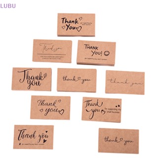 Lubu ใหม่ การ์ดกระดาษคราฟท์ธรรมชาติ ลาย Thank You สําหรับตกแต่ง 10 ชิ้น