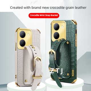 เคสโทรศัพท์ กันกระแทก ลายหนังจระเข้ พร้อมสายรัดข้อมือ สําหรับ VIVO Y36 Y78 Y78+