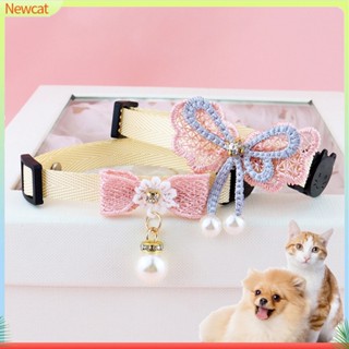 {Newcat} ปลอกคอโบว์ผีเสื้อ สวยหรู สไตล์เจ้าหญิง สําหรับสัตว์เลี้ยง แมว