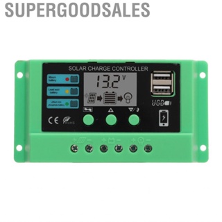 Supergoodsales Solar Charge Controller  PWM Various Protection Adjustable 12V 24V Easy To Switch for Home