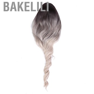 Bakelili Black Gradient Beige Long Wavy Wigs Women Wig Hair Replacement