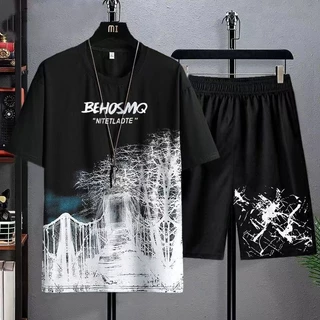 เสื้อยืดลําลอง ผ้าเรยอน ทรงหลวม แฟชั่นฤดูร้อน สําหรับผู้ชาย
