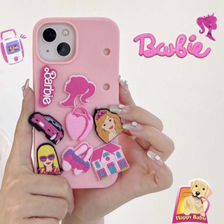 [DIY] เคสโทรศัพท์มือถือ ซิลิโคนนิ่ม กันกระแทก ลายบาร์บี้น่ารัก 3D กระจายความร้อน หรูหรา สําหรับ iPhone 13PROMAX 12PROMAX 11 XR XSMAX