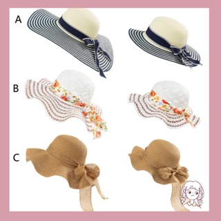หมวกฟางกันแดด เหมาะกับเดินชายหาด แฟชั่นฤดูร้อน สําหรับผู้หญิง และผู้ใหญ่