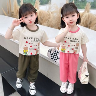 ❤พร้อมส่ง❤ชุดเซตเด็กผู้หญิง เสื้อผ้าเด็กผู้หญิง มาใหม่ เสื้อยืด+กางเกง งานน่ารัก แฟชั่นฤดูร้อน รุ่น 1-9ขวบ 2023 ใหม่