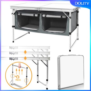 [dolity] โต๊ะพับอลูมิเนียม โต๊ะปิกนิก ปรับความสูงได้ อลูมิเนียม พับได้ ทําอาหาร โต๊ะตั้งแคมป์ พร้อมเก้าอี้ สําหรับตกปลา ทําอาหารกลางแจ้ง