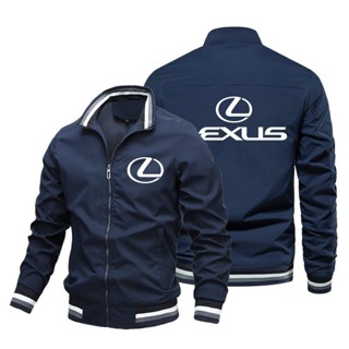 LEXUS LOGO baseball uniform car shop custom work clothes CT200H ES300H ES260 LM300H LS500H NX350H NX260 NX400+ RX300 RX450 UX260H outdoor driving stand collar large size long-sleeved sweater Aviator Jacket