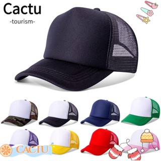 Cactu หมวกเบสบอลแฟชั่น ผ้าตาข่าย ด้านหลังแบน