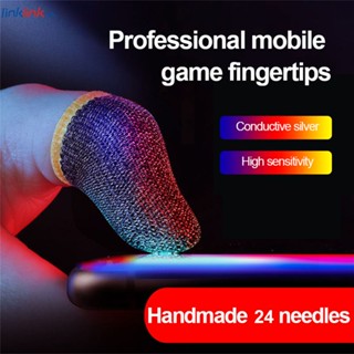 1 คู่เกม Finger Sleeve ถัก Gaming Touch Screen Controller คาร์บอนไฟเบอร์กันลื่นและกันเหงื่อ Finger Sleeve Linklink