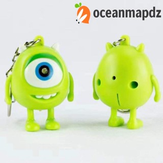 Oceanmapdz พวงกุญแจ Sulley Mike ไฟ LED อัลลอย ตัวละครภาพยนตร์ พลาสติก ตาโต เสียงของเล่น ตกแต่งกระเป๋าเป้สะพายหลัง