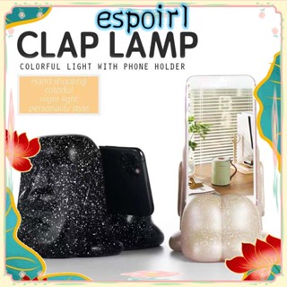 Espo โคมไฟตั้งโต๊ะ LED สีเบจ พร้อมขาตั้งโทรศัพท์