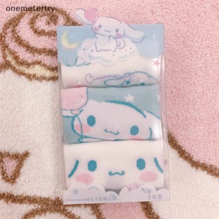 SANRIO Onem ถุงเท้ากีฬา ลายการ์ตูนอนิเมะ Cinnamoroll Dog My Melody น่ารัก ใส่สบาย เหมาะกับฤดูร้อน สําหรับเด็กผู้หญิง และนักเรียน 3 คู่