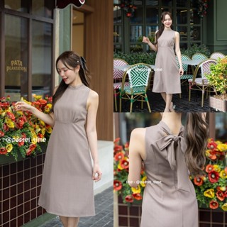 Milly Back Bow Dress : สีโอวัลติน