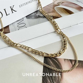 สร้อคอ Stainless 2 ชั้น สีทอง Unreasonable Accessories UA0818-01