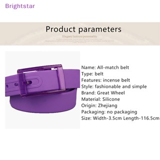 Brightstar เข็มขัดซิลิกาเจล พลาสติก สีแคนดี้ แฟชั่นสําหรับผู้ชาย และผู้หญิง